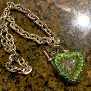 Retired Vintage Tarina Tarantino Crystal Heart Necklace